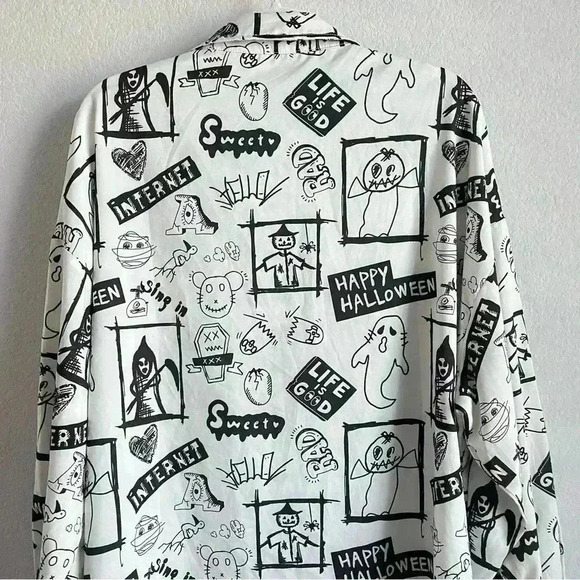 SHEIN Curve UK Graffiti Print Drop Shoulder Shirt Dress Size US 20 - Picture 8 of 14